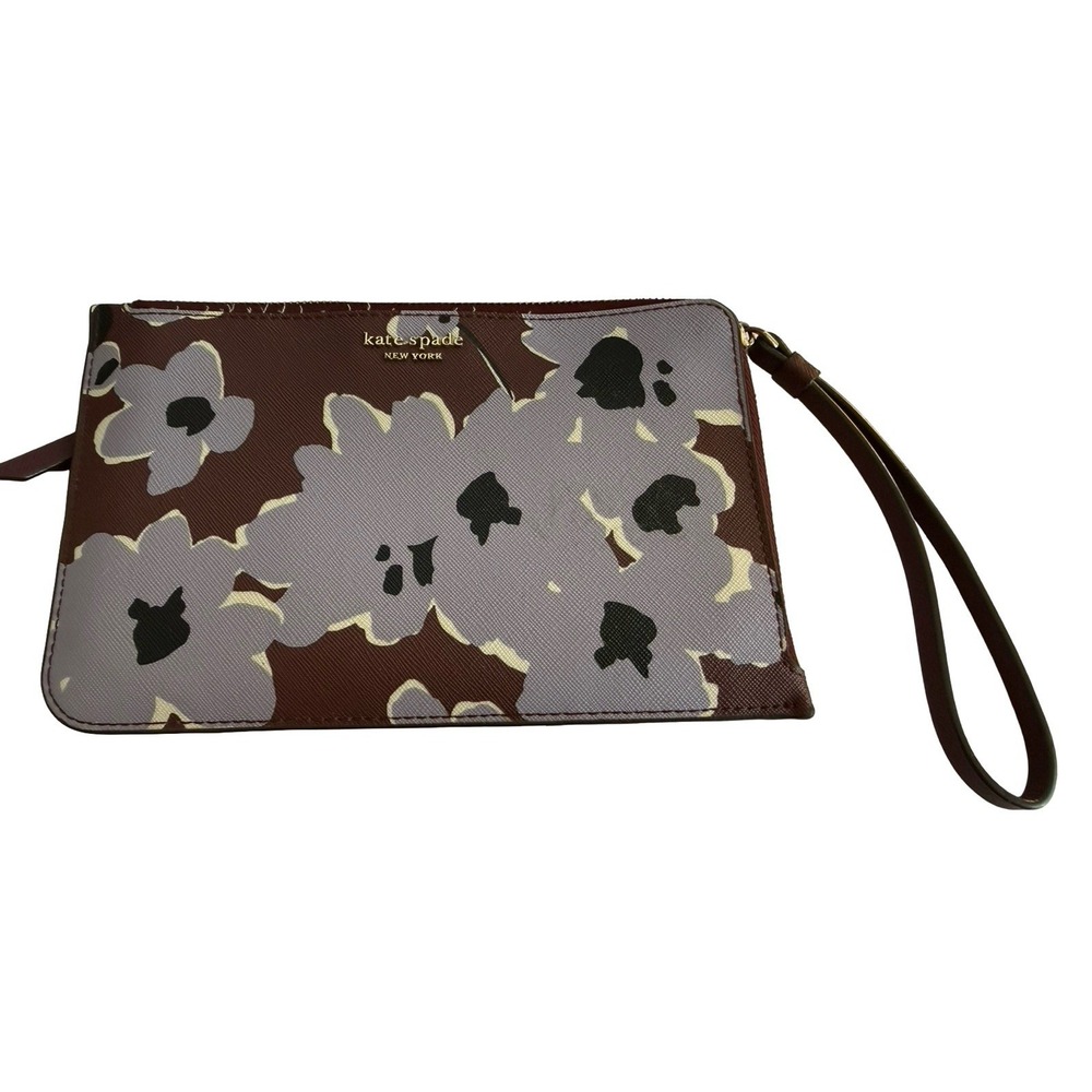 Kate Spade Large saffiano wristlet purple